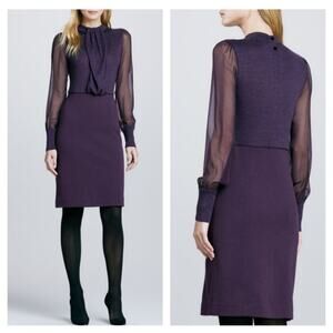 Tory Burch Abitha Combo Dress in Purple
